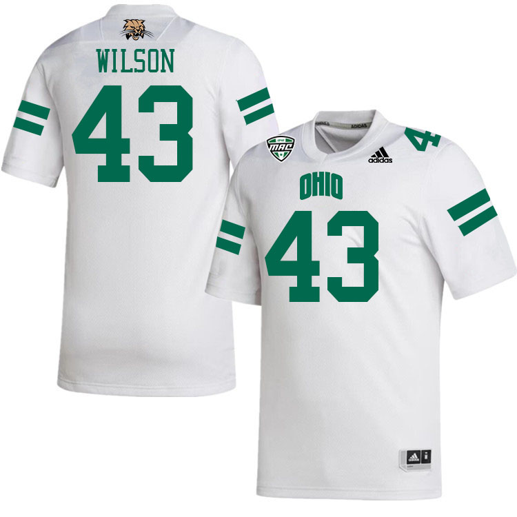 Ohio Bobcats #43 Jack Wilson College Football Jerseys Stitched-White